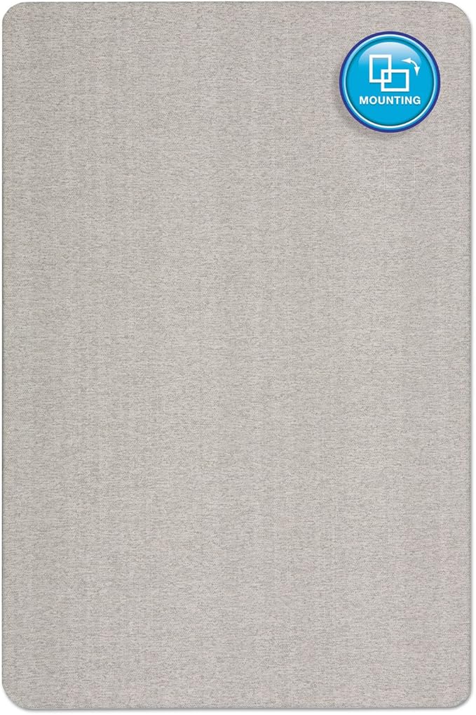 Quartet Bulletin Board 48"W x 36"H Fabric Cork Board Alternative for Office School or Home Décor, Gray (7684G)