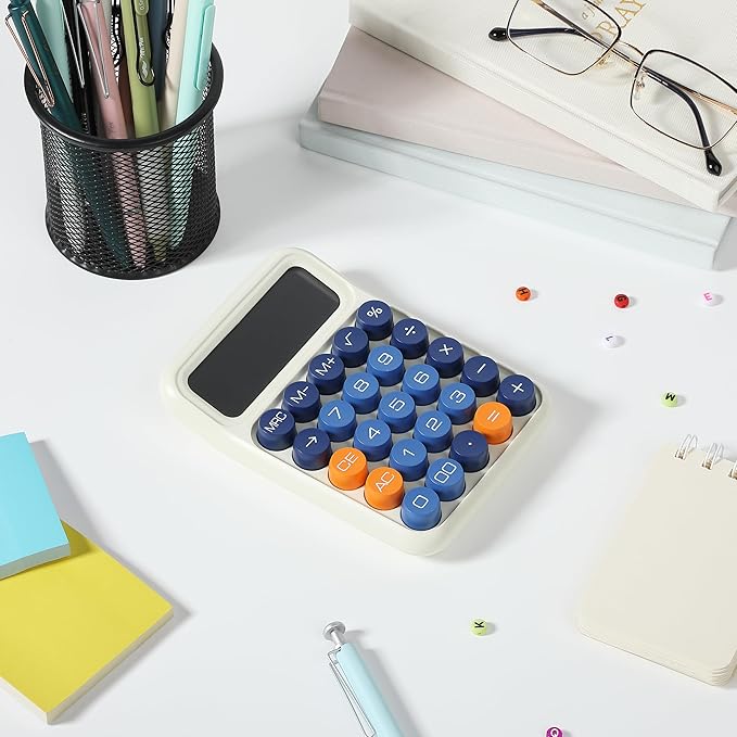 Mr. Pen- Mechanical Switch Calculator, 12 Digits, Large LCD Display, Colorful Calculator Big Buttons, Mechanical Calculator, Calculators Desktop Calculator, Cute Calculator, Aesthetic Calculator