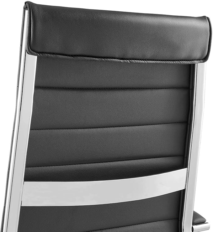 Modway Jive Ribbed High Back Tall Executive Swivel Office Chair With Arms In Black