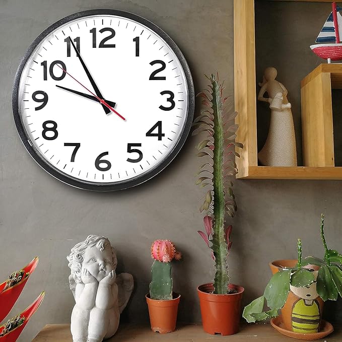 Ultimate Wall Clock | 14 Inch | Modern | Quartz | Analog | Home | Office | School | Gym | Indoor | Outdoor | Near Silent | Unbranded | Classic | Black | Battery Operated | Modern Décor | Ticking