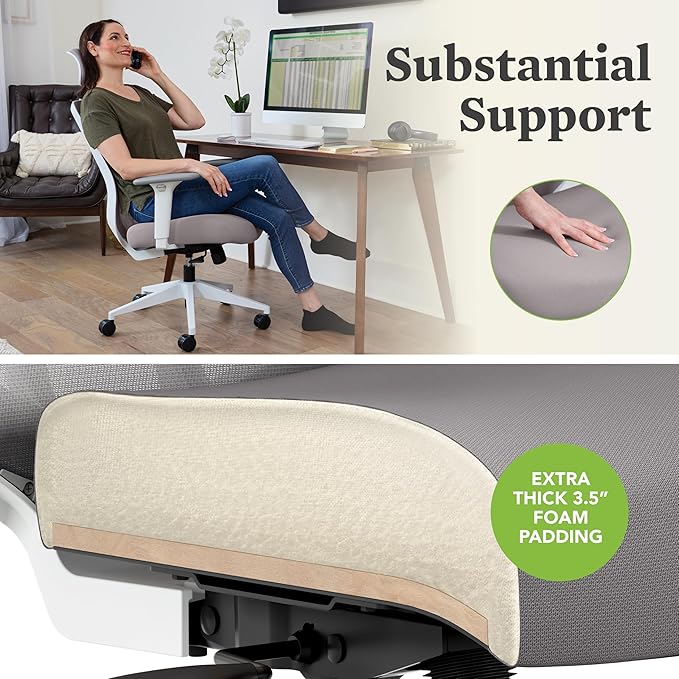 HON Altern Ergonomic Office Chair with Headrest, Arms, Wheels, Foam Cushion Seat, Mid Back Home Office Desk Chair Comfy, Gaming Chair, Height Adjustable Arms, Synchro-Tilt, Black Frame, Peacock