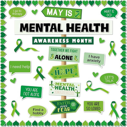 gisgfim Mental Health Awareness Bulletin Board Classroom Therapy Offices Decor Positive Affirmations Cutouts Motivational Inspirational Bulletin Board for Students Doctor Hospital Nurse Wall Supplies