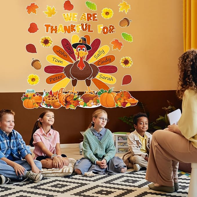 Thanksgiving Bulletin Board Decorations, Fall Classroom Decorations Set, Turkey and Fall Themed Bulletin Boards Decor for Classroom Elementary Middle High School (Turkey)