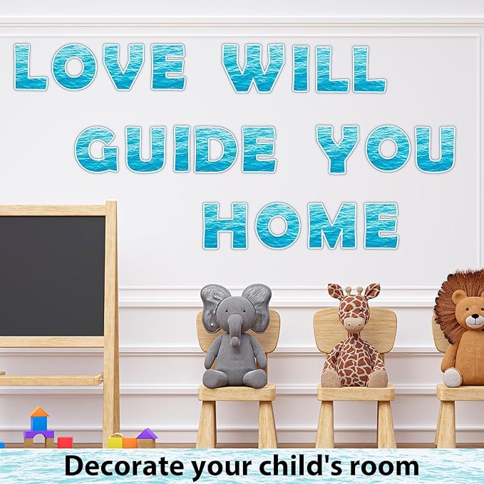 150 PCS Large 7" Blue Bulletin Board Letters Set,Ocean Under the Sea Classroom Alphabet Cutout Letter for Bulletin Board Display Home School, A Great Helper to Inspire Students' Learning Interest
