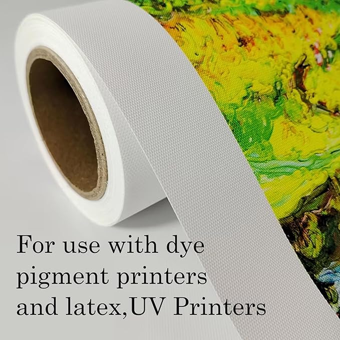 Premium Polyster Matte Canvas Roll 24 inchx 40ft ，Waterproof Quick Dry，for Photography、Decorative Painting Advertising and Wide Format Inkjet Printing