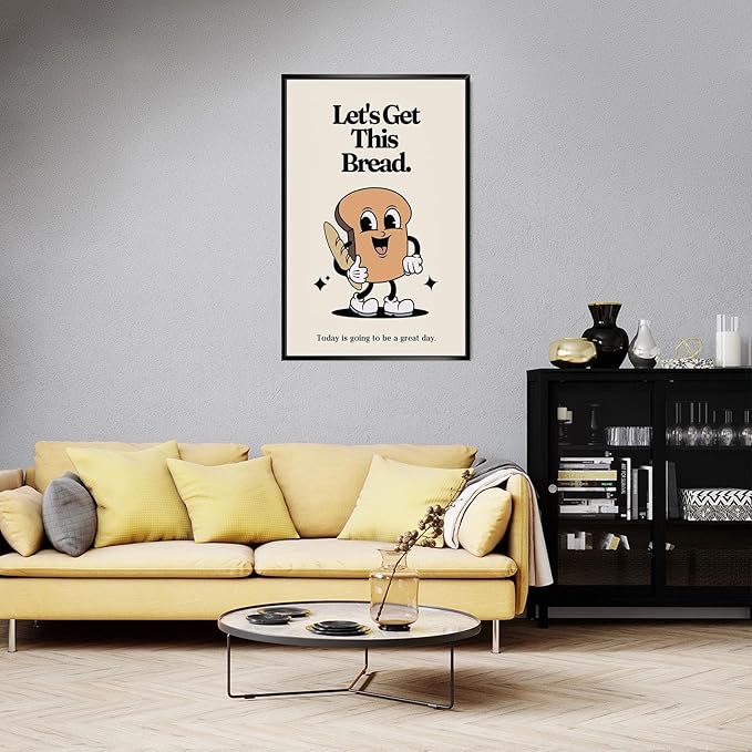 Retro Cute Motivational Canvas Posters Affirmation Positive Quote Wall Art Funny Motivational Inspirational Prints Painting For Office Bedroom Wall Decor 16x24in Framed