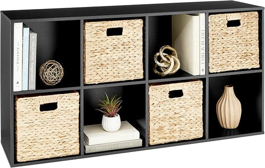 Best Choice Products 8-Cube Storage Organizer, 11in Shelf Opening, Bookcase, Display Shelf, Customizable w/ 3 Removable Back Panels – Black