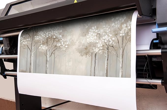 ANCXWOTER Large Forest Wall Art for Living Room White Misty Birch Tree Picture for Bedroom Office Modern Landscapes Canvas Prints Ready to Hang 24x48 Inch