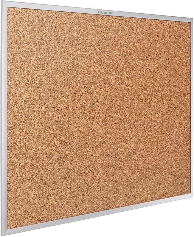 Quartet Cork Bulletin Board 72"W x 48"H Pin Board, Silver Aluminum Frame (2307)