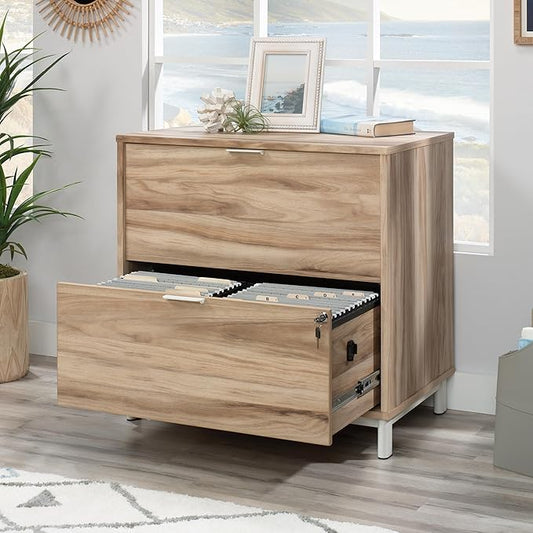 2 Drawer File Cabinet with Lock, Home Office Filing Organizer, for Letter Legal A4 Size Labeled Folders File Folder Storage, Wood Lateral Filing Cabinet (Lateral File Cabinet-02)