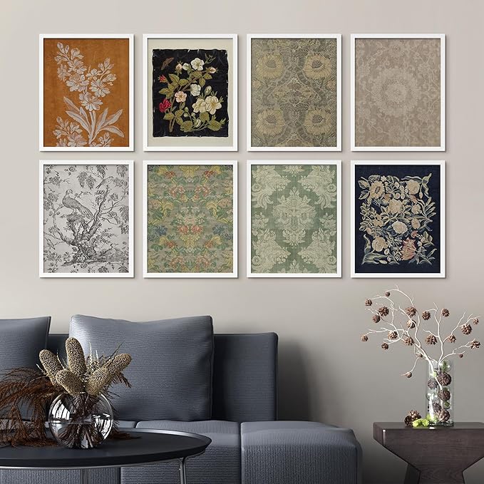SIGNWIN Framed Poster Wall Art Set of Floral Botanical Flower Landscapes for Living Room, Bedroom, Office - 12"x16"x 8 White