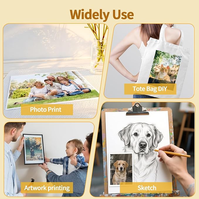 10Pcs Canvas Printer Paper for Inkjet Printers, 8.5x11" Bright White 280gsm Printable Fabric Sheets, Tear-Resistant - Print with Glossy Side for Photo Art Sketch Printing