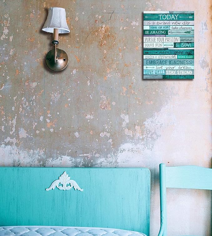 aburaeart Inspirational Wall-Art - Quotes Office Teal Decor For Bedroom - Word Artwork For Home Walls Size 12x16