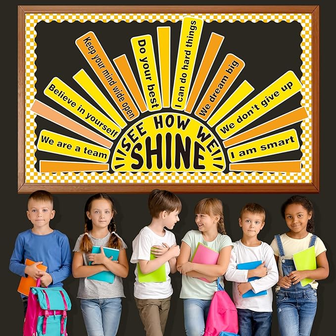 Spring Bulletin Board Set Classroom Affirmation Station Sunshine Decorations Summer Motivational Positive Wall Decor Growth Mindset Mental Health Posters for Teachers School Supplies