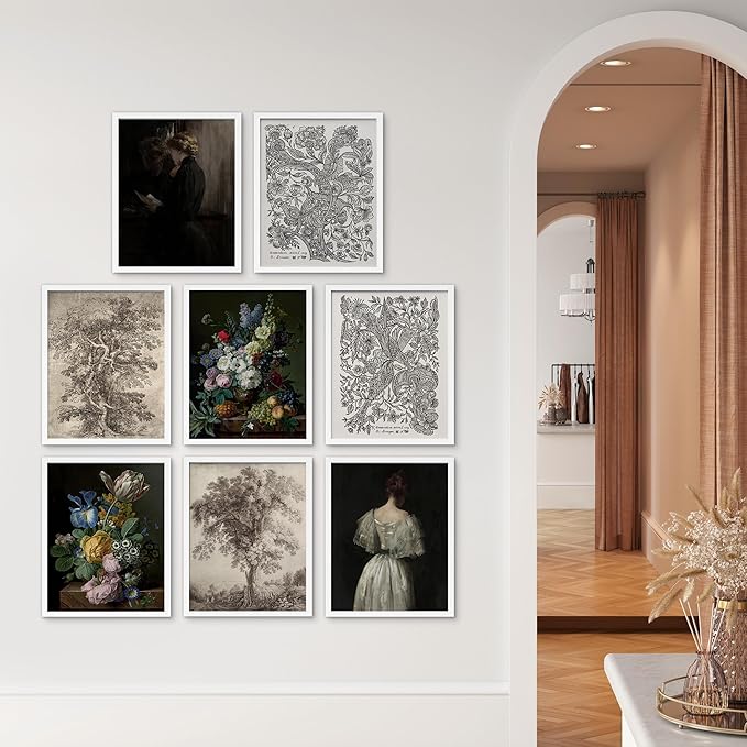 SIGNWIN Framed Poster Wall Art Set of Rose Flower Rustic Bouquet Colorful Nature Wilderness for Living Room, Bedroom, Office - 11"x14"x 8 White