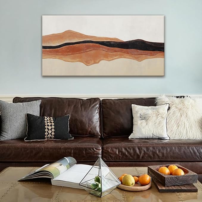 QSQ Abstract Canvas Art Wall Decor Red Brown White Wall Art Painting Abstract Art Prints Minimalist Decor Artwork Pictures For Bedroom Kitchen Office Bathroom Home Wall Decor 20" W × 40" L