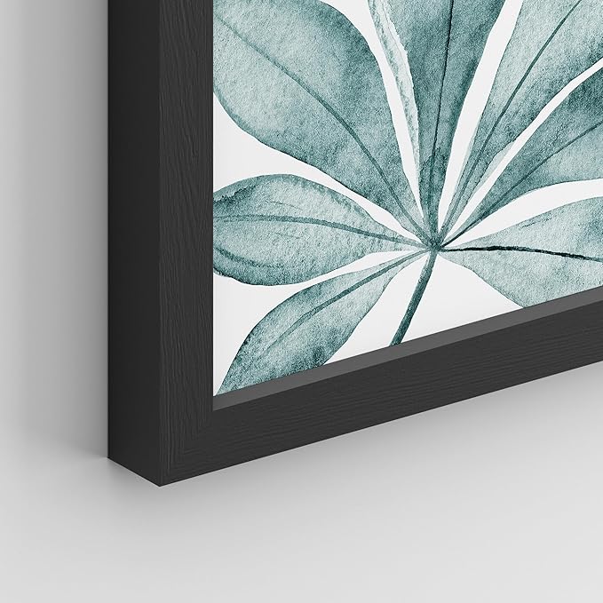 SIGNWIN Framed Poster Bathroom Decor, Wall Art Room Decor Multicolor for Living Room, Bedroom, Office Pastel Tropical Jungle Botanical Flower Plants Nature Abstract Shapes - 12"x16"x 8 Black