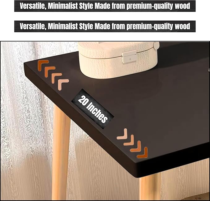 Modern Black Wooden Computer Table, 40" L x 20" W x 30" H inches – Durable and Stylish Desk for Home Office, Bedroom, or Study