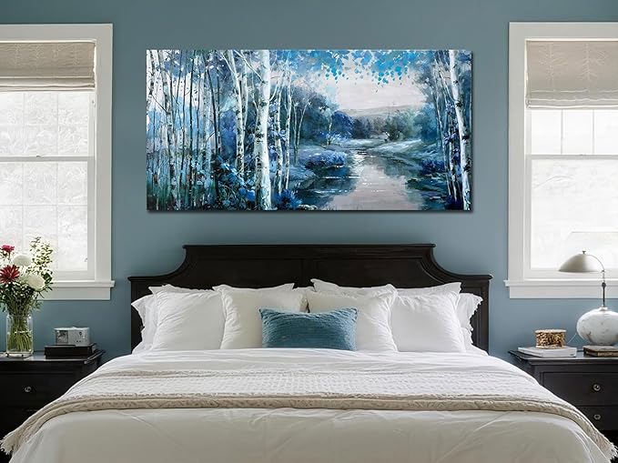 Arjun Tree Wall Art Canvas for Living Room Landscape Picture Nature Forest Painting Bedroom, Large Artwork Textured Framed Home Office Wall Décor 48"x24"