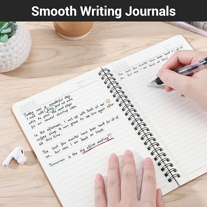 EUSOAR Spiral Journal Notebook, A5 12 Pack 5.5" x 8.3" 120 Pages Lined Travel Writing Notebooks Journal, Memo Notepad Sketchbook, Students College Office Business Subject Diary Ruled Book Journal
