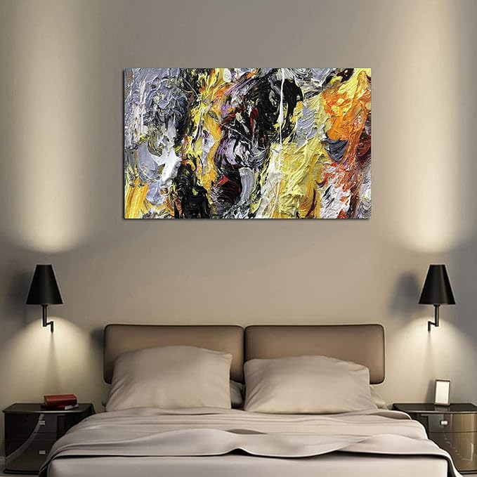 GYJAGHL Textured Painting Artwork Modern Picture For Office Wall Art Large Canvas Wall Art Textured Painting Artwork Modern Picture For Office Large Canvas Art（48X24 inchs）