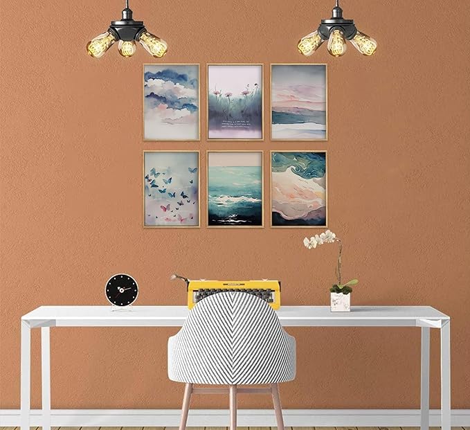 6 Mental Health Canvas Wall Art Watercolor Abstract Inhale Exhale poster Decor Therapist Psychologist Office inspirational Printed Artwork For Calm Corner Yoga Room Counseling Room Scene Decoration