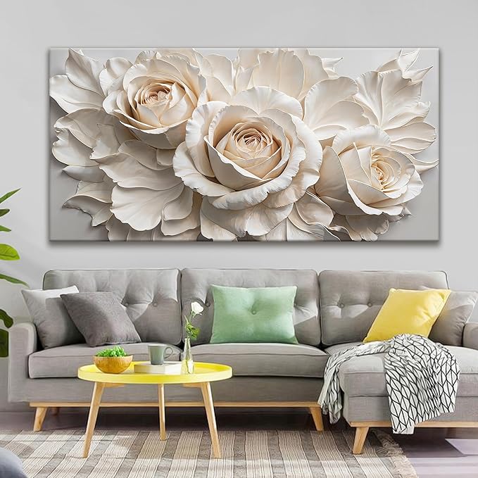 QSQ Large Wall Art For Living Room Home Wall Decor Modern Canvas Art Wall Decor 29 X 58 Inches Modern Flower Wall Art Elegant Picture For Bedroom Hotel Office Artwork