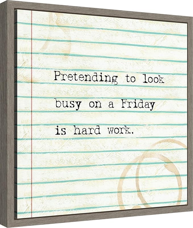 Amanti Art Framed Canvas Wall Art 16x16 Office Snark IV by Studio W, Framed Wall Art Canvas, Typography Artwork, Country Rustic Decor, Small Poster Painting for Living Room, Bedroom, Bathroom,