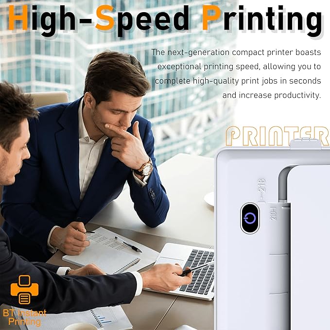Fostex Wireless Portable Printer,Portable Wireless Printer 8.5" X 11" US Letter, Thermal Bluetooth Printer Support, Portable Wireless Printer for Android & Laptop,Office,Home,School