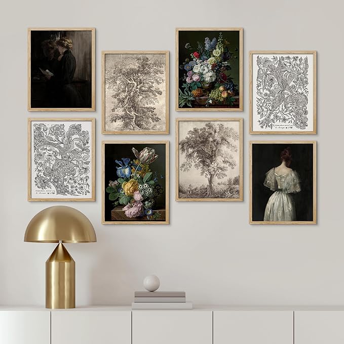 SIGNWIN Framed Poster Wall Art Set of Rose Flower Rustic Bouquet Colorful Nature Wilderness for Living Room, Bedroom, Office - 11"x14"x 8 Natural