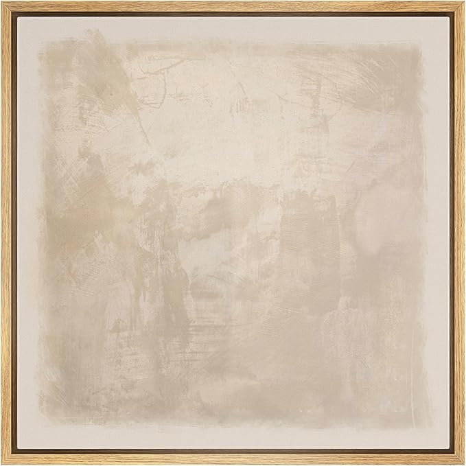 SIGNWIN Framed Canvas Print Wall Art Minimalist Beige Abstract Neutral Tone Illustration Modern Art Decorative Nordic Minimal Calm/Zen for Living Room, Bedroom, Office - 24"x24" Natural