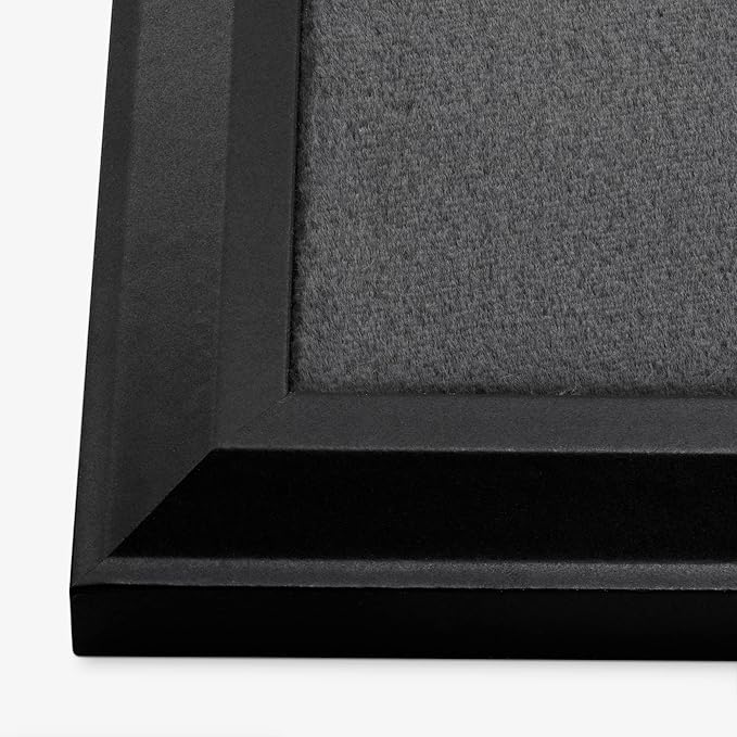 Navaris Framed Fabric Bulletin Board - 18 x 24 inches Plush Jewelry Organizer Pinboard for Wall - Memory Memo Pin Board - Dark Gray with Black Frame