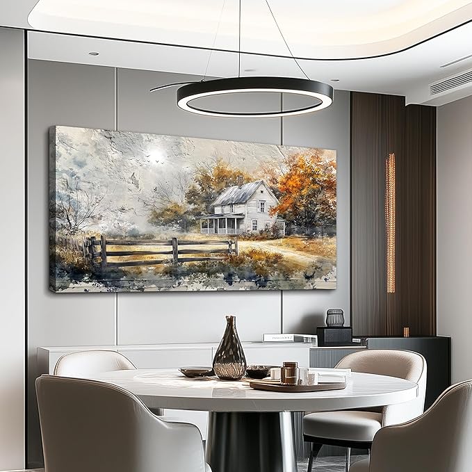 KELIYUAN Canvas Wall Art For Living Room Bedroom Wall Decor Home Office Dining Room Abstract Ink Landscape Painting Painting Room Hallway Prints Retro style Artwork Picture Wall Decoration 20x40 In