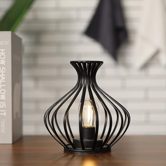 JHY DESIGN Decorations Outdoor Table Lamp Nightlight 7.5''High Modern Style Battery Powered Lamp with 6-Hours Timer Feature Decorative Bedside Lamp for Room Indoor Outdoor Table Garden Party