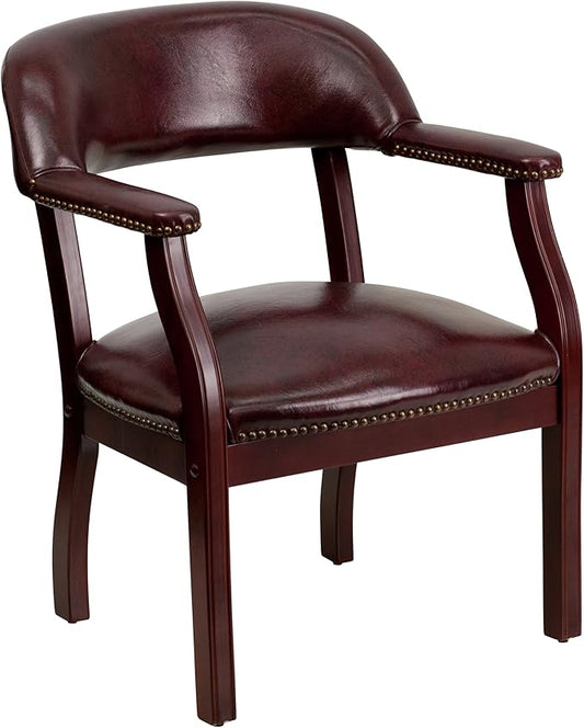 Flash Furniture Diamond Oxblood Vinyl Luxurious Conference Chair with Accent Nail Trim