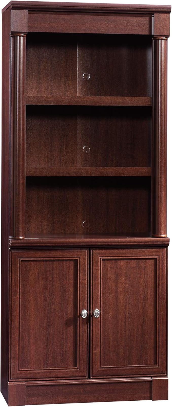 Sauder Palladia Lateral File and Library with Doors/Book Shelf, Select Cherry Finish