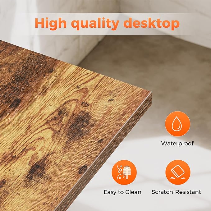 Mericonia 40 inch Rolling Computer Desk with Wheels, Gaming Desk for Small Spaces, Modern Simple Style Table for Home Office, Study Writing Table