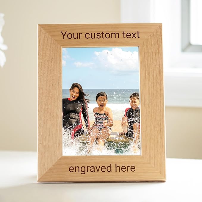 Lifetime Creations Create Your Own Personalized Picture Frame: Engraved Custom Wood Photo Frame, Customizable Gift for Wedding, Anniversary, Birthday (4x6 Inch Portrait)