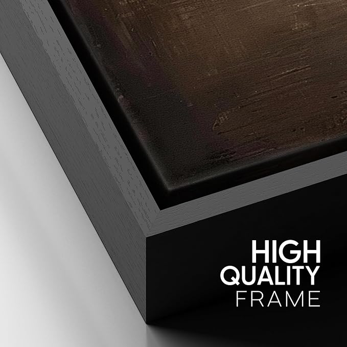 SIGNFORD Framed Canvas Print Wall Art Abstract Textured Dark Shades Illustrations Modern Art Decorative Relax for Living Room, Bedroom, Office - 24"x36" Black