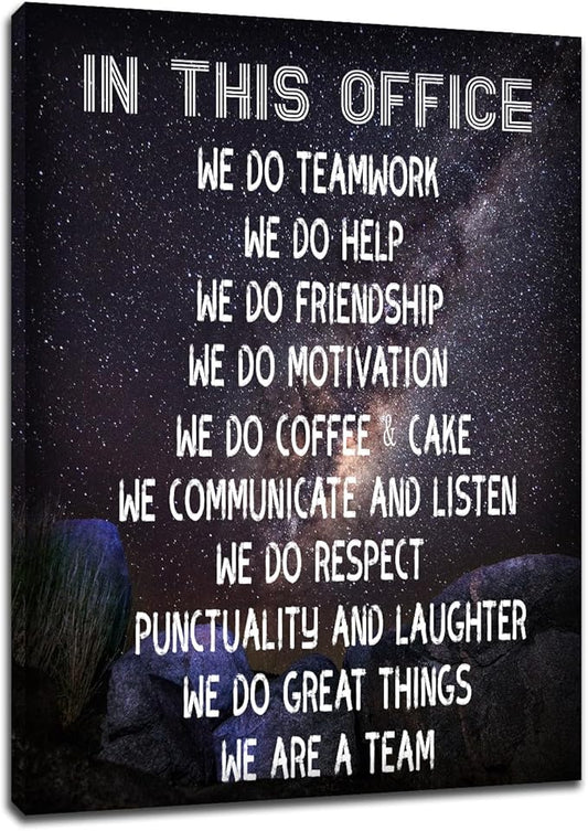 Teamwork Motivational Framed Canvas Poster Print Wall Decor Inspirational Entrepreneur Quotes Picture Painting Artwork for Modern Home Living Room Office Workplace Gym Ready to Hang [30''Wx 40''H]