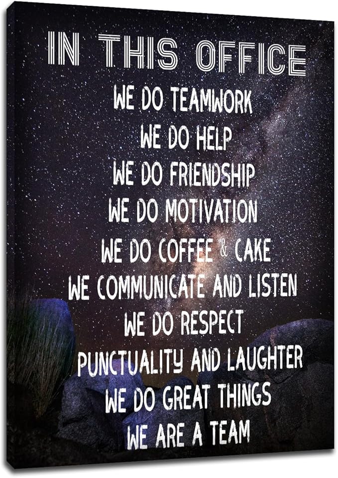Motivational Canvas Poster Wall Art Inspirational Entrepreneur Quotes Teamwork Picture Print Positive Painting Artwork for Modern Home Bedroom Teens Room Office Stretched and Framed [18" W x 24" H]