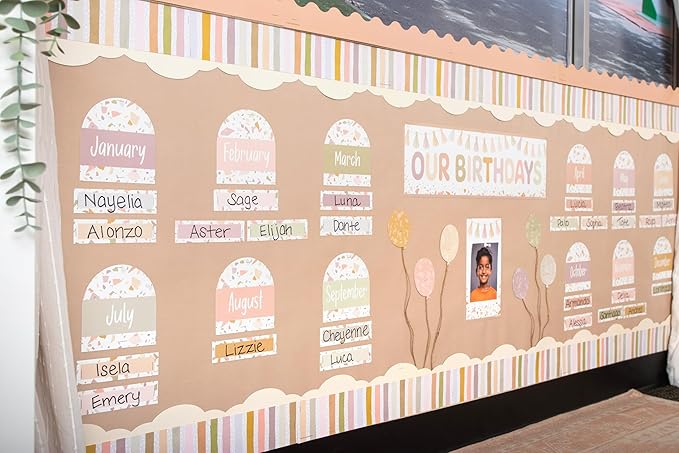 Teacher Created Resources Terrazzo Tones Our Birthdays Mini Bulletin Board (TCR7208)