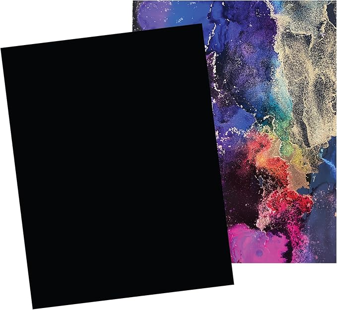 Alcohol Ink Paper- 10 Pack Reusable Synthetic Matte Black 11” x 14” – Non-Absorbent Tear Resistant Polypropylene Material – Recyclable