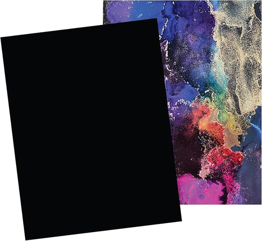 Alcohol Ink Paper- 10 Pack Reusable Synthetic Matte Black 11” x 14” – Non-Absorbent Tear Resistant Polypropylene Material – Recyclable