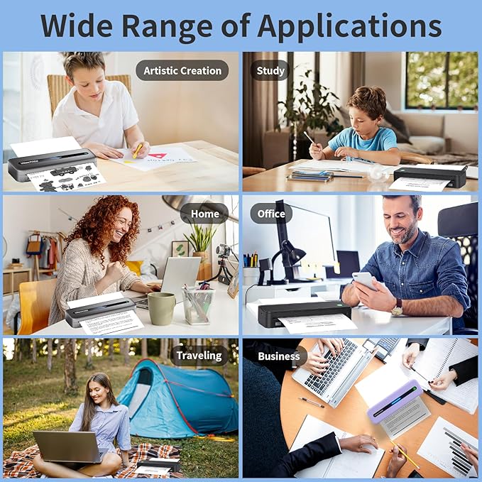 FungLam Thermal Printer Paper 8.5 x 11 Inch, 100 Sheets US Letter Size Thermal Paper, Folded, Continuous, Perforated, Compatible with A4 Portable Thermal Printer