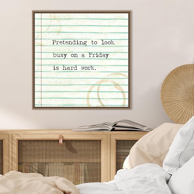 Amanti Art Framed Canvas Wall Art 22x22 Office Snark IV by Studio W, Framed Wall Art Canvas, Typography Artwork, Traditional Decor, Medium Poster Painting for Living Room, Bedroom, Bathroom, Kitchen,