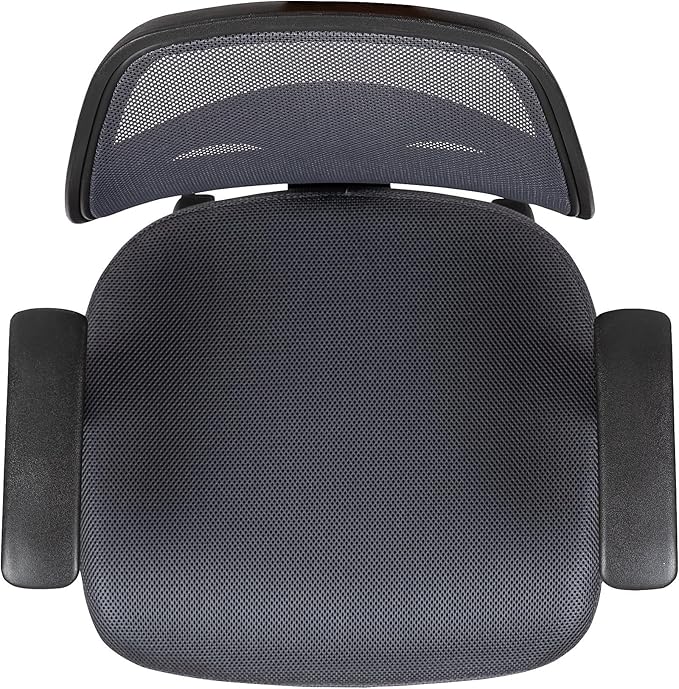 Flash Furniture Flash Fundamentals Mid-Back Gray Mesh Swivel Ergonomic Task Office Chair with Arms