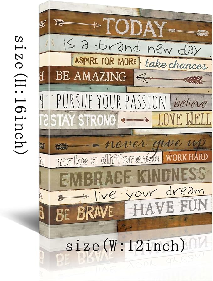 Inspirational Wall Art for Office Quotes Theme Wall Decor for Women Motivational Canvas Prints Framed Wall Art for Bathrooms Size 12 x 16 Inch