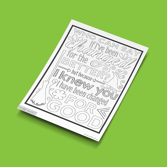 Coloring Broadway - Wicked Inspired Coloring Pages (Set of 4), Defying Gravity Musical Theater Merchandise, Printed on Matte Card Stock (8 1/2” x 11”), Ideal Gift for a Broadway Theater Lover