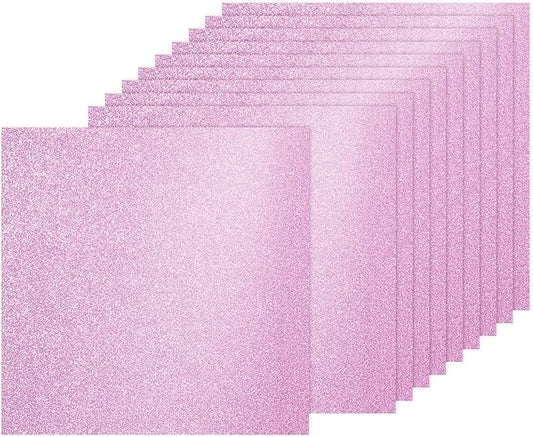 PATIKIL 20Sheets Pink Glitter Cardstock, 12x12In Glitter Paper Card Stock Shiny Scrapbook 250gsm Sparkly Paper Large Shimmer for Crafts Scrapbook DIY Art Wedding Party